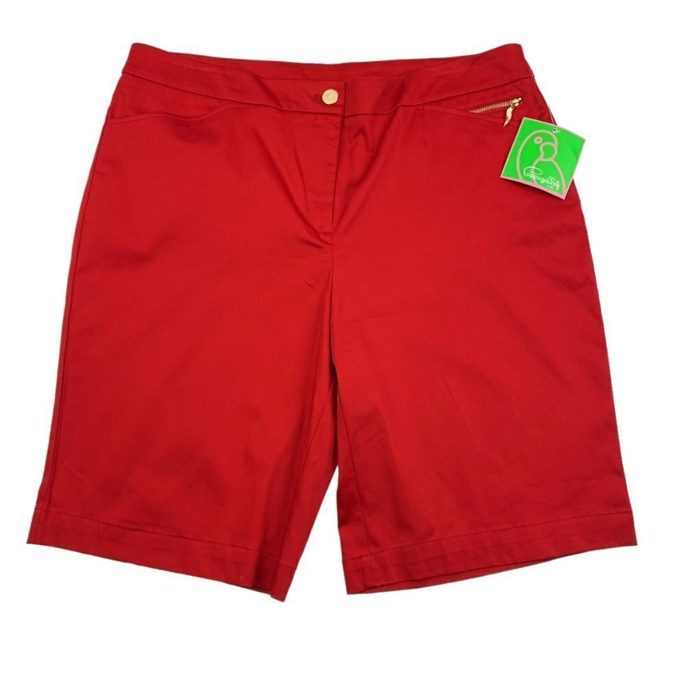 Pappagallo Flat Front Cotton/Elastane Walking Shorts Women's Size 14